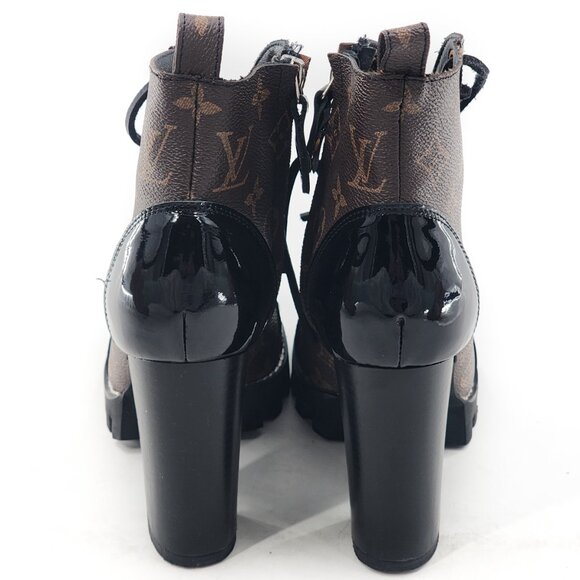 Monogram Lace up Boots Black x Brown - Picture 6 of 12